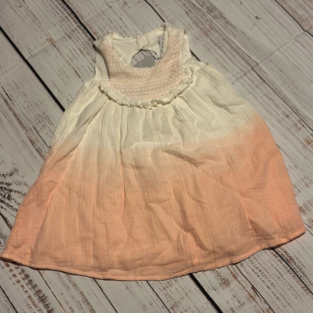 Tahari White and Peach Dress